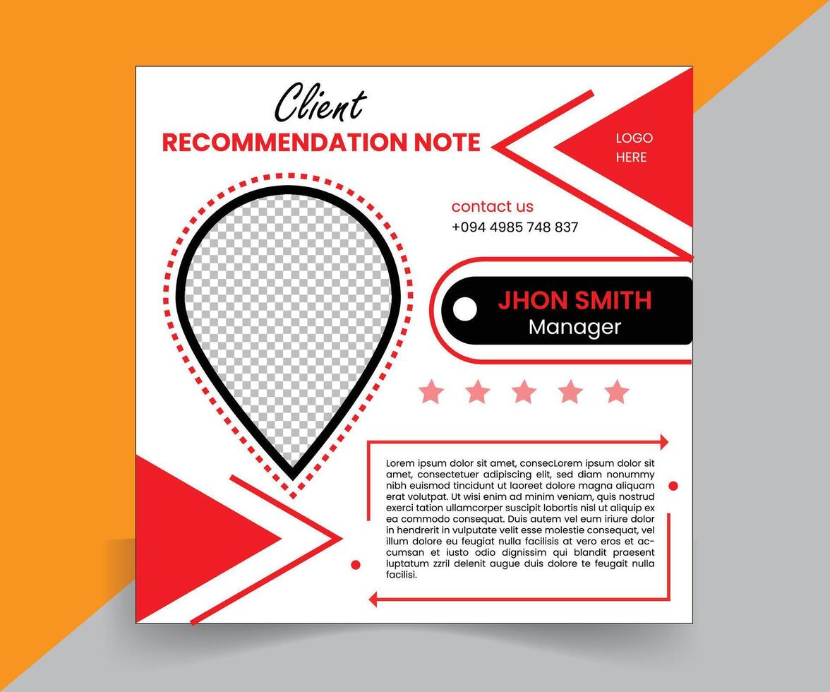 Client testimonial design feedback Template vector