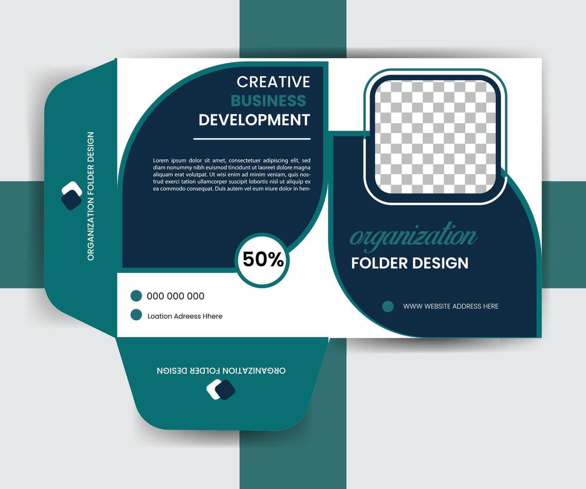 Professional modern presentation folder template vector