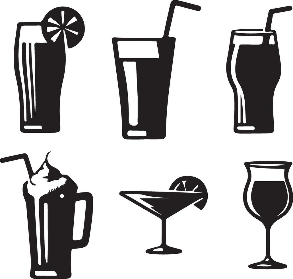 cold drinks glass design vector