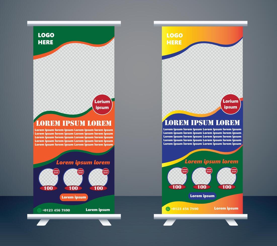 roll up banner food flyer vector