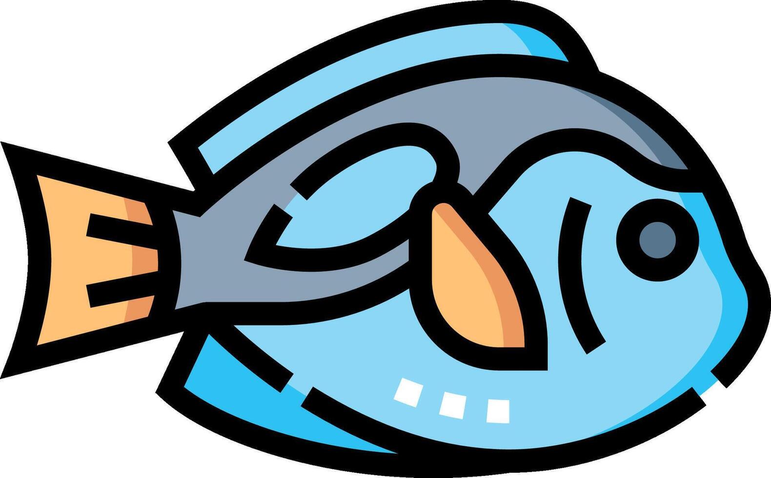 blue tang fish illustration design vector