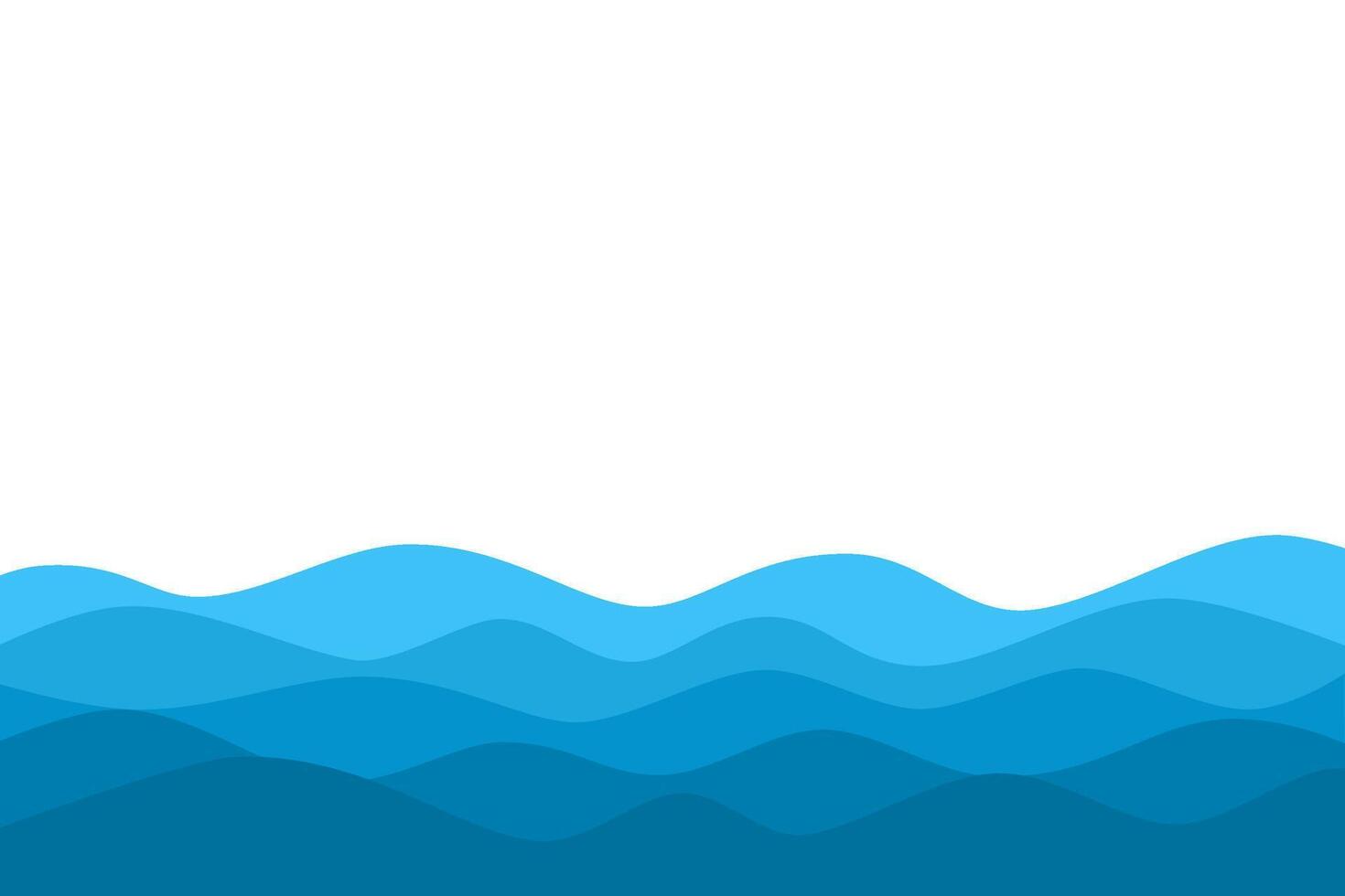 blue ocean wave papercut background design vector