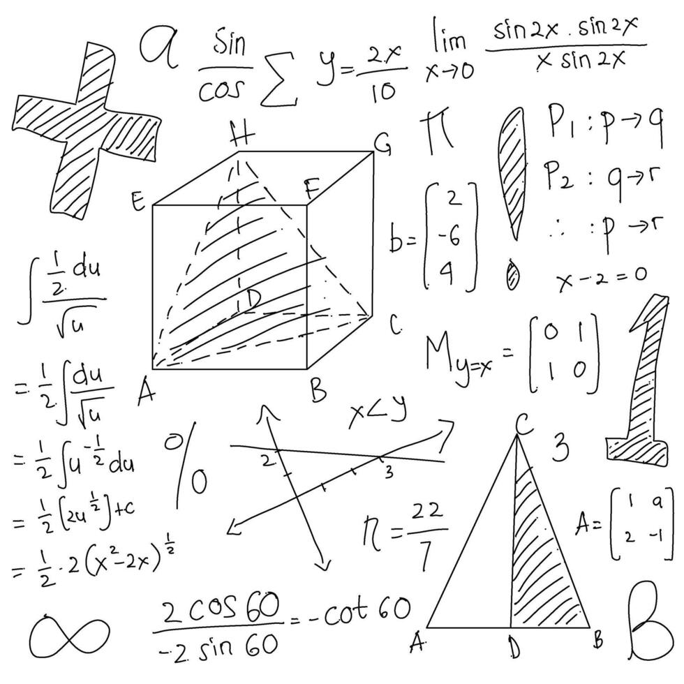math doodle formula, education element vector