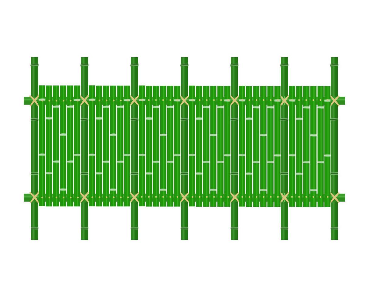 asian traditional bamboo fence vector