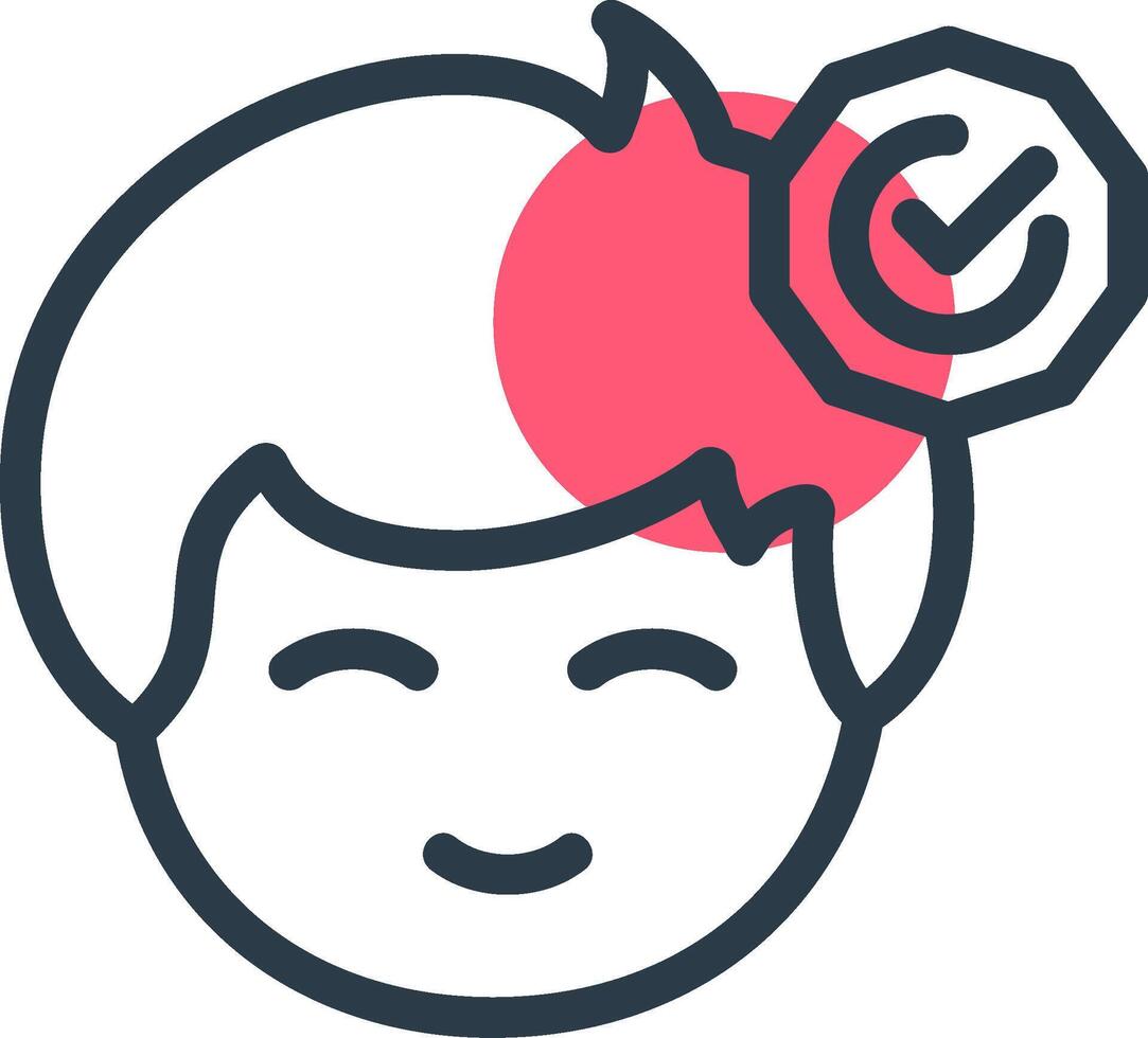 Approval status indicator Line with small circle background vector