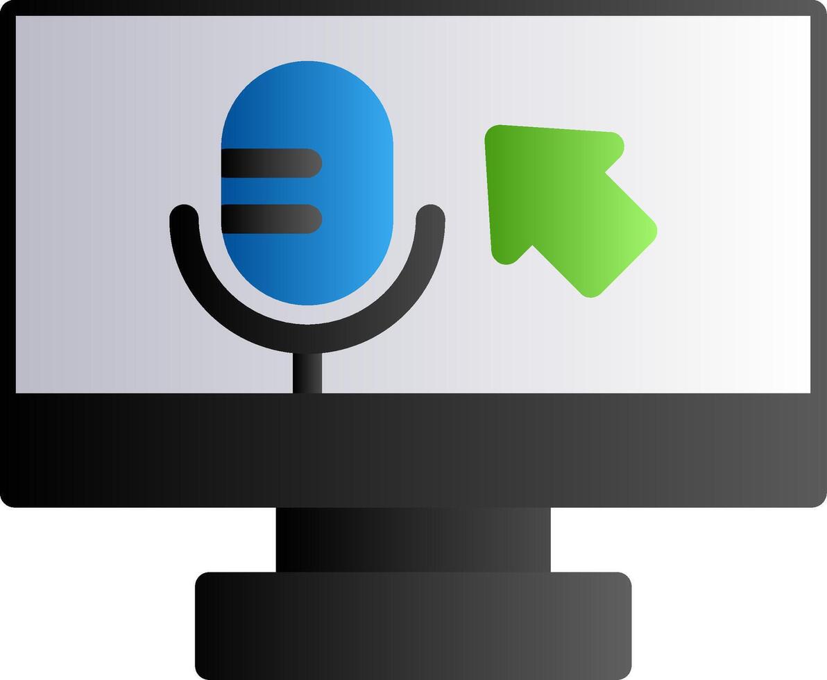 Voice commands Flat Gradient vector