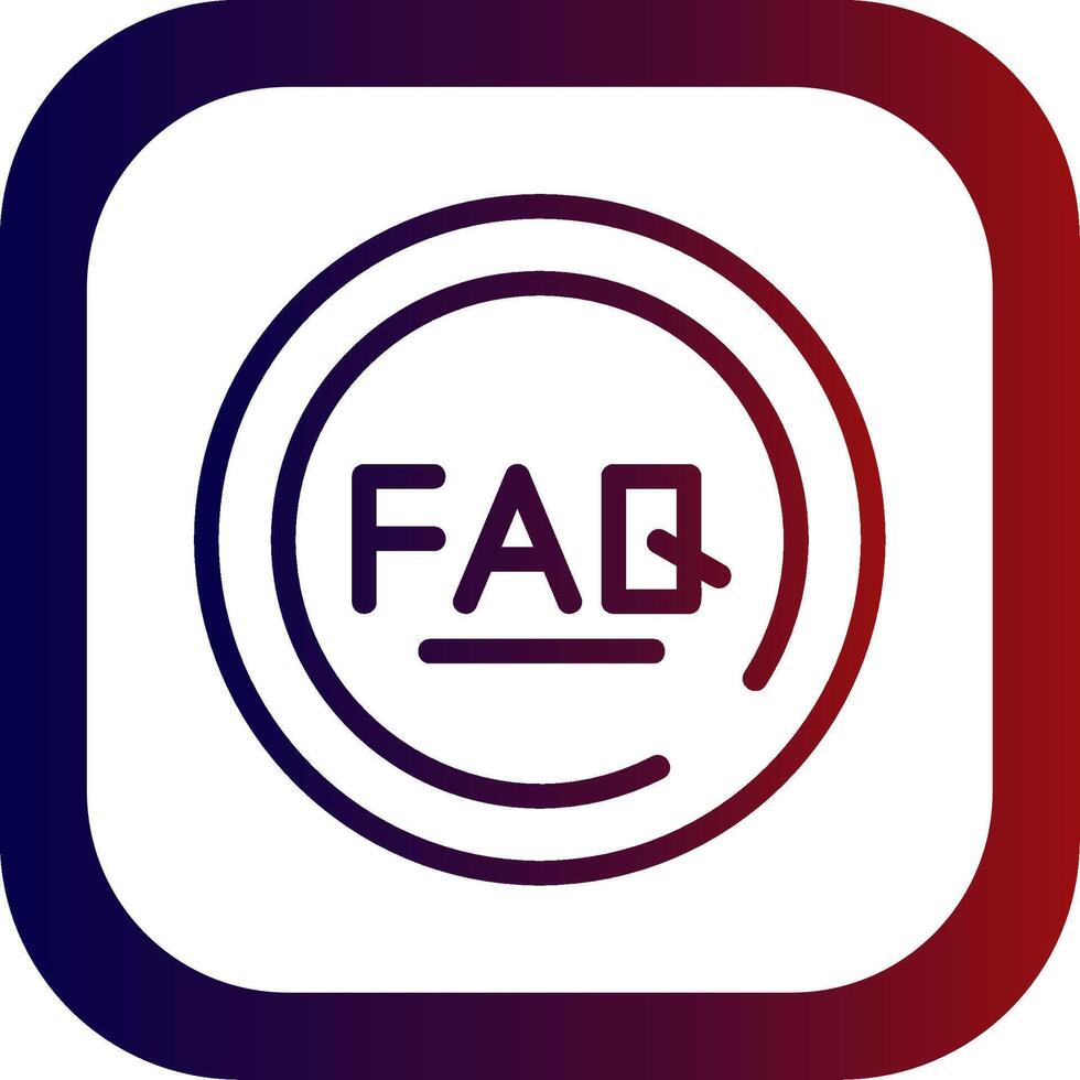 FAQ Line Gradient Round Corner vector