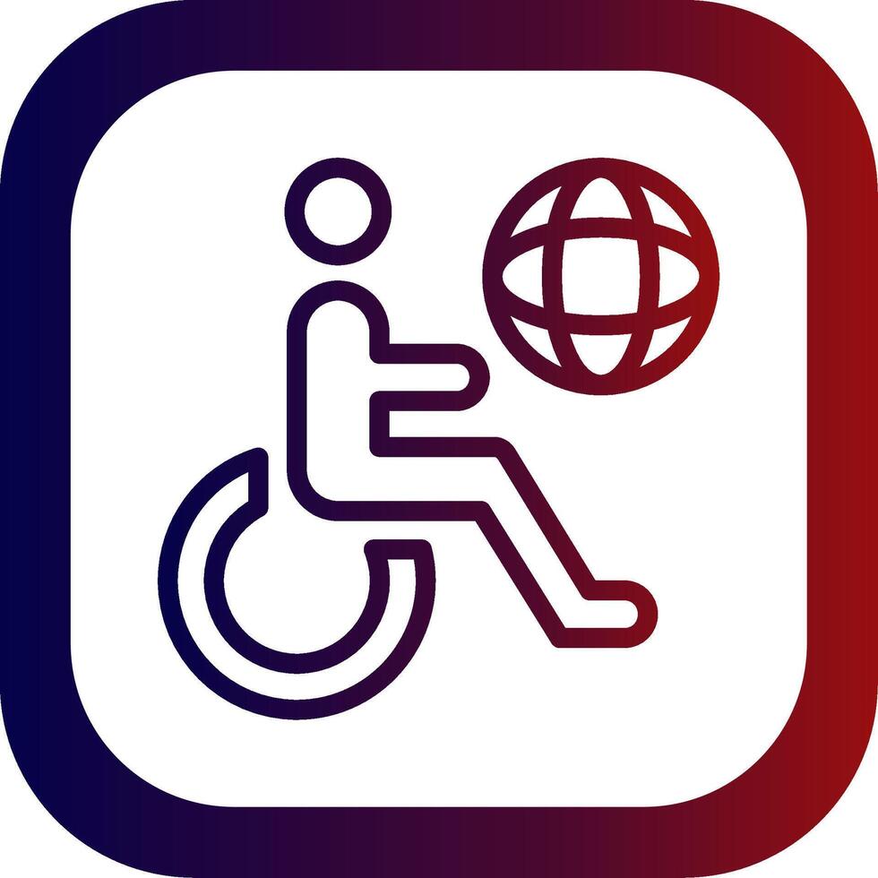 Accessibility Line Gradient Round Corner vector