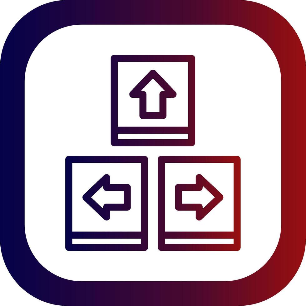 Keyboard navigation Line Gradient Round Corner vector