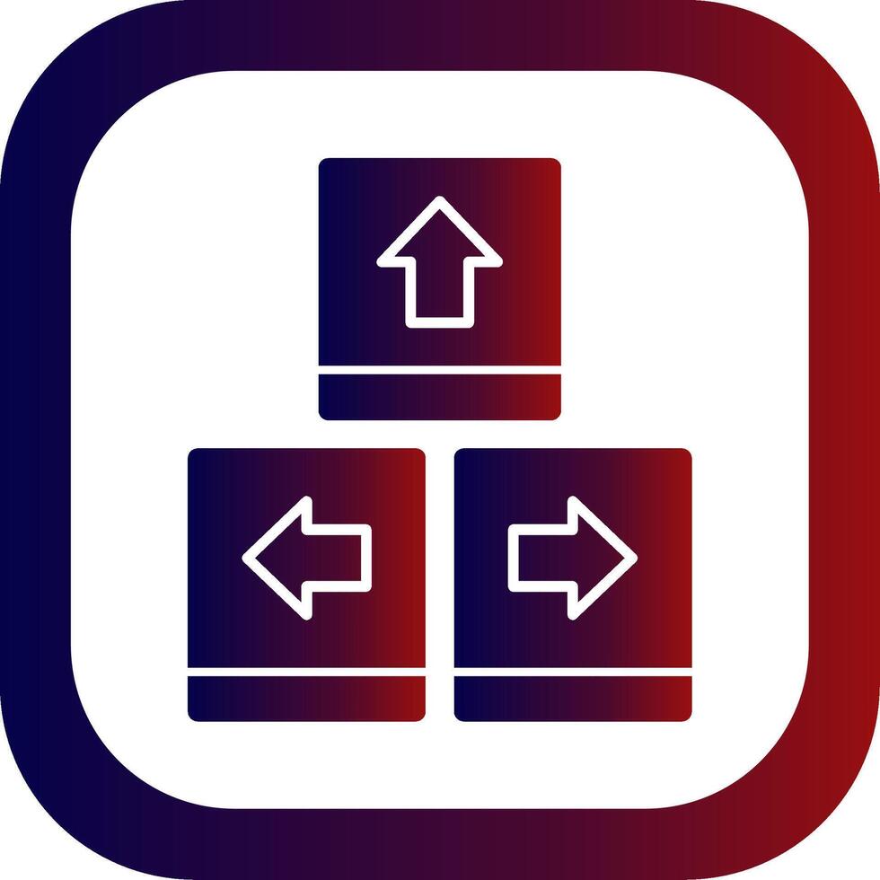 Keyboard navigation Glyph Gradient Round Corner vector