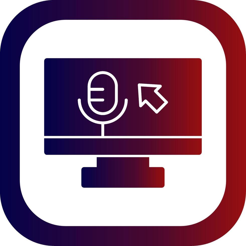Voice commands Glyph Gradient Round Corner vector