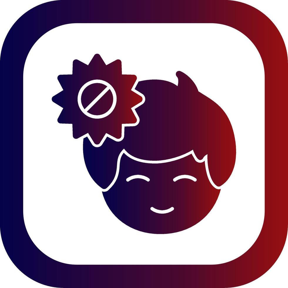Cognitive impairment Glyph Gradient Round Corner vector