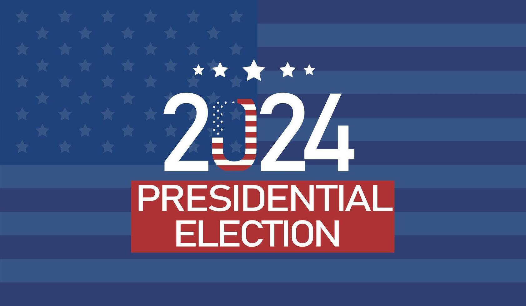 2024 USA Election Vote Button with Stars and Stripes background. vector