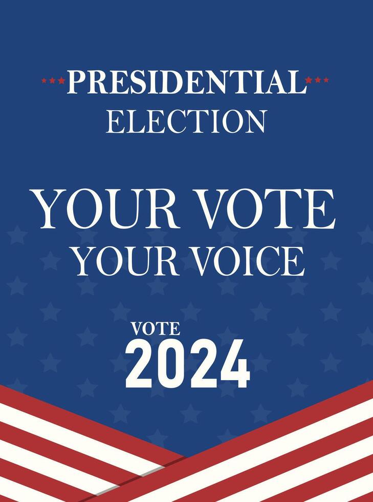 USA Election Vote Banner with Stars and Stripes background. vector