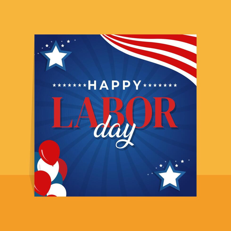 modern trend vertical poster template for american labor day celebration post media vector