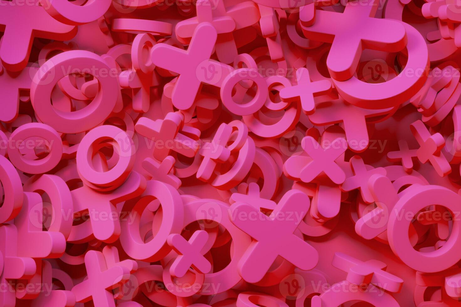 Pink background consisting of game keys joystick. 3d rendering photo