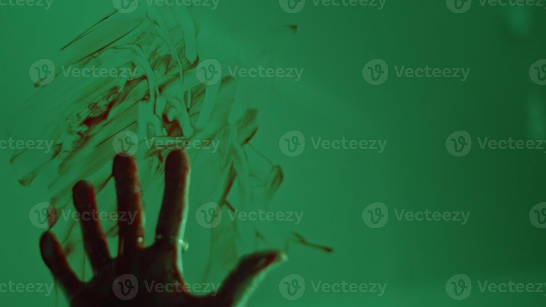 blood Hand focus selected green background photo