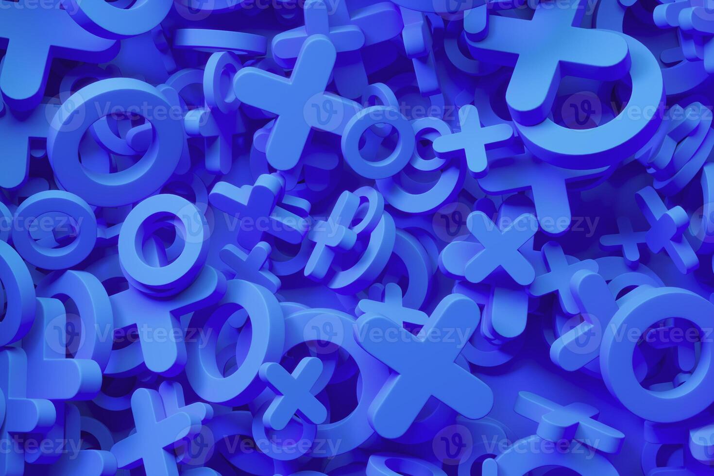 Blue background composed of game control keys of a joystick. 3d rendering photo