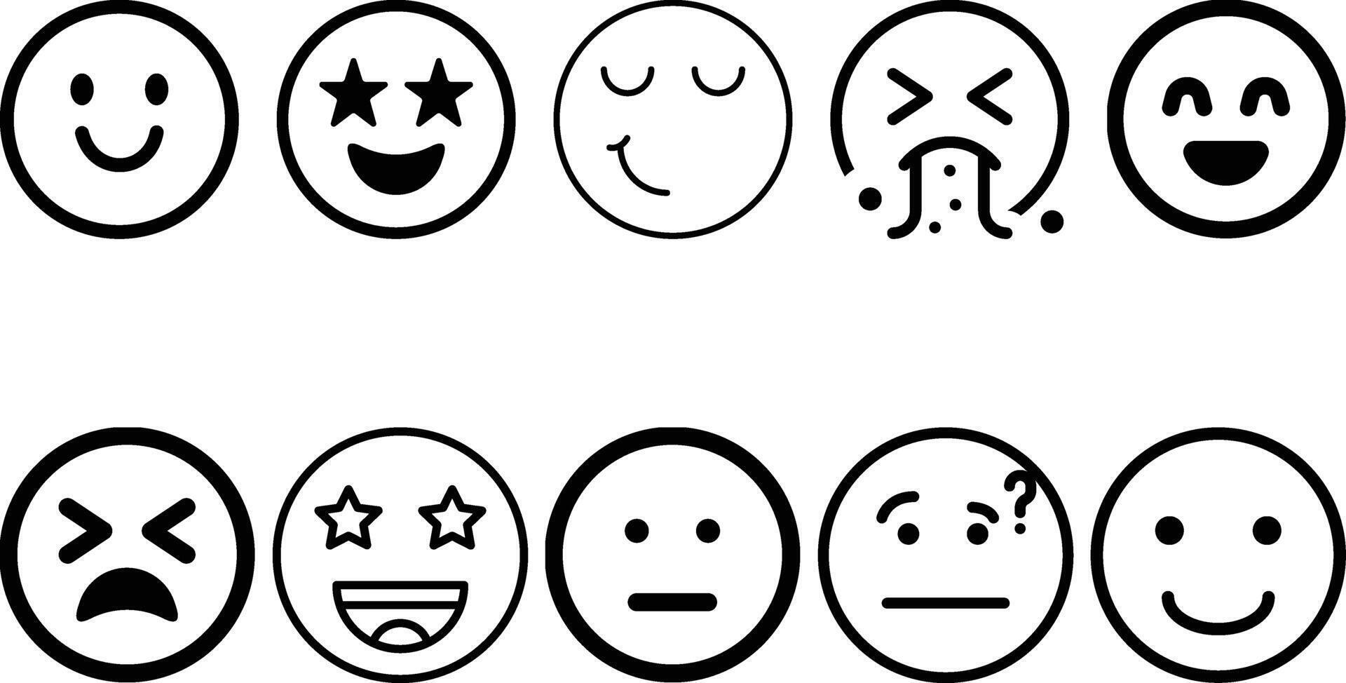 face emotion icons set collection designs vector