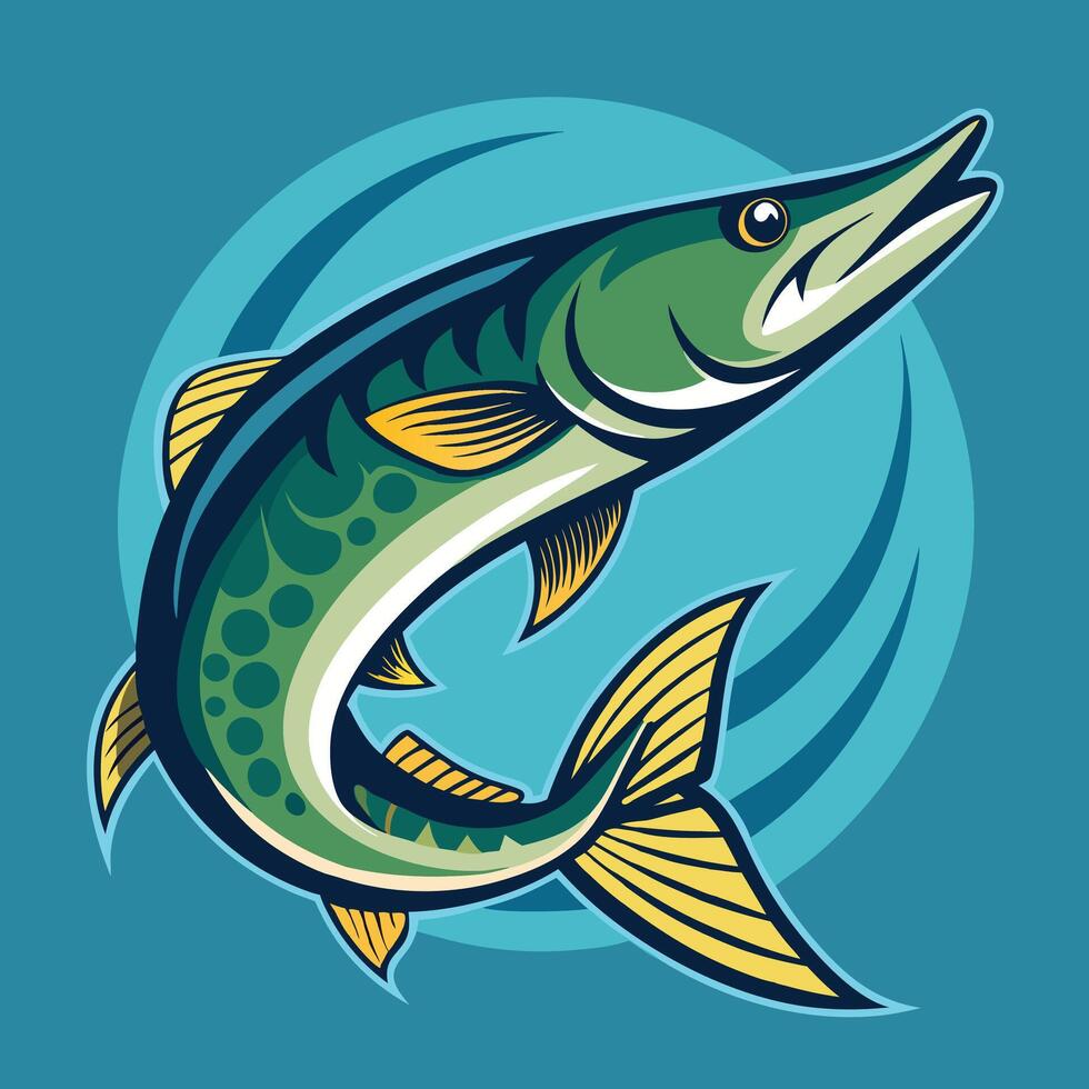 Majestic Muskie The Ultimate Freshwater Predator. vector