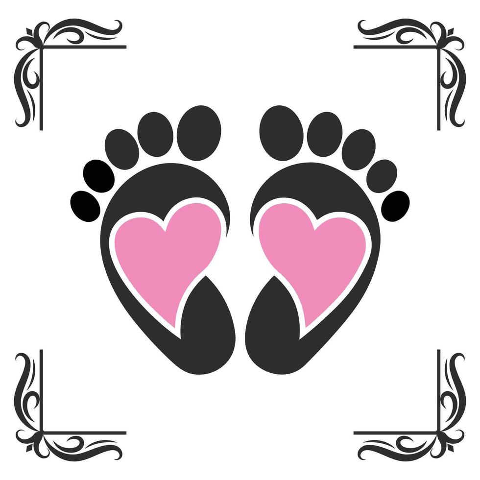 Cute Baby Footprints vector