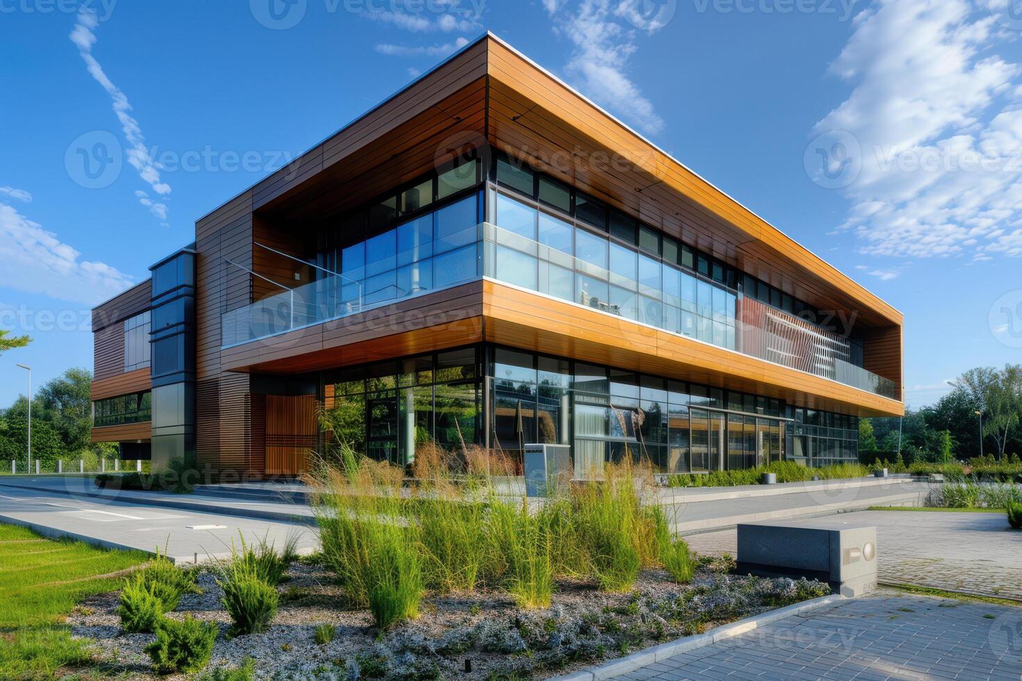Stylish and Functional Modern Office Building with Cutting-Edge Design and Efficient Layout photo