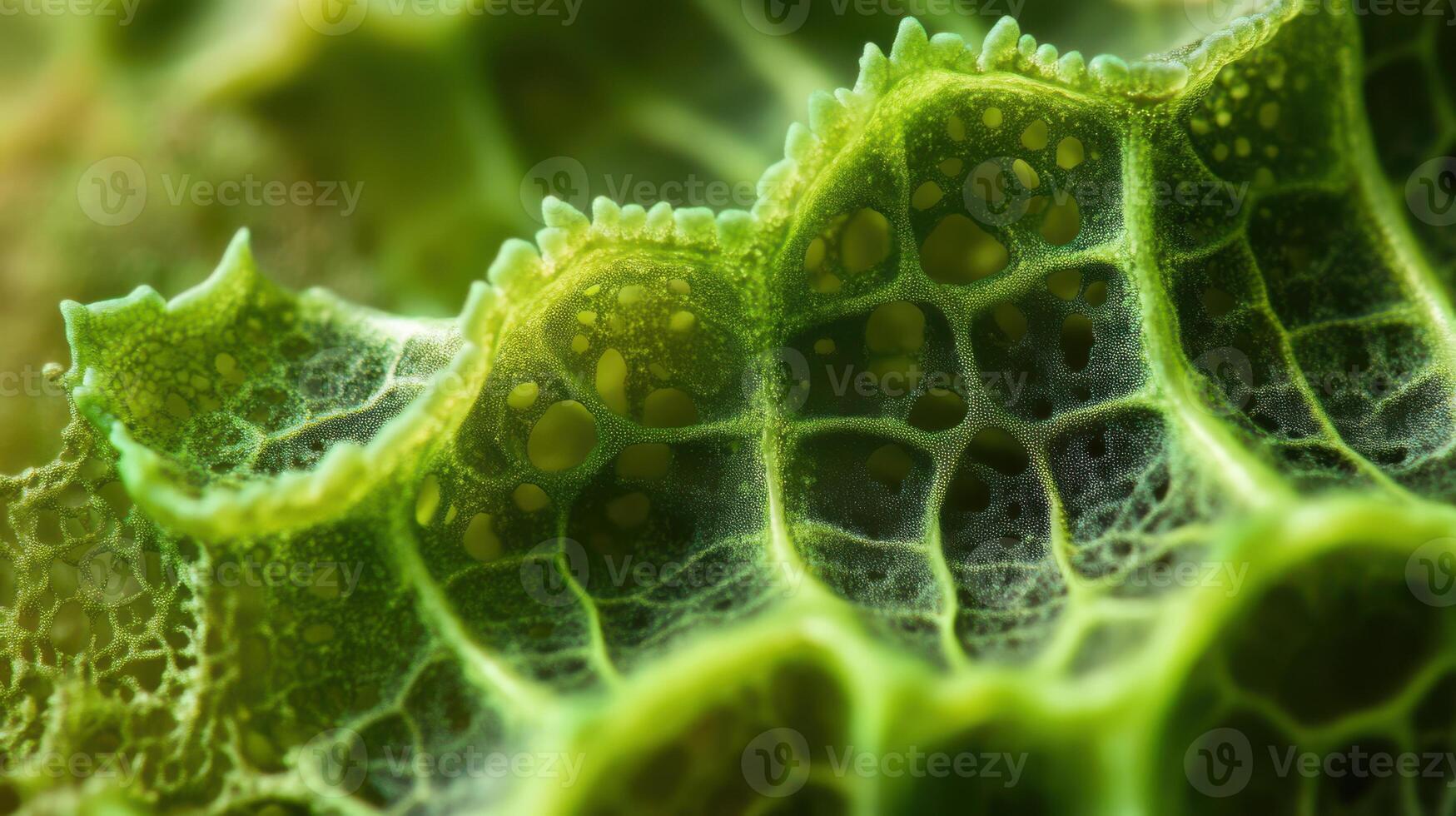 the Micrasterias papilifera with elaborate green patterns. photo
