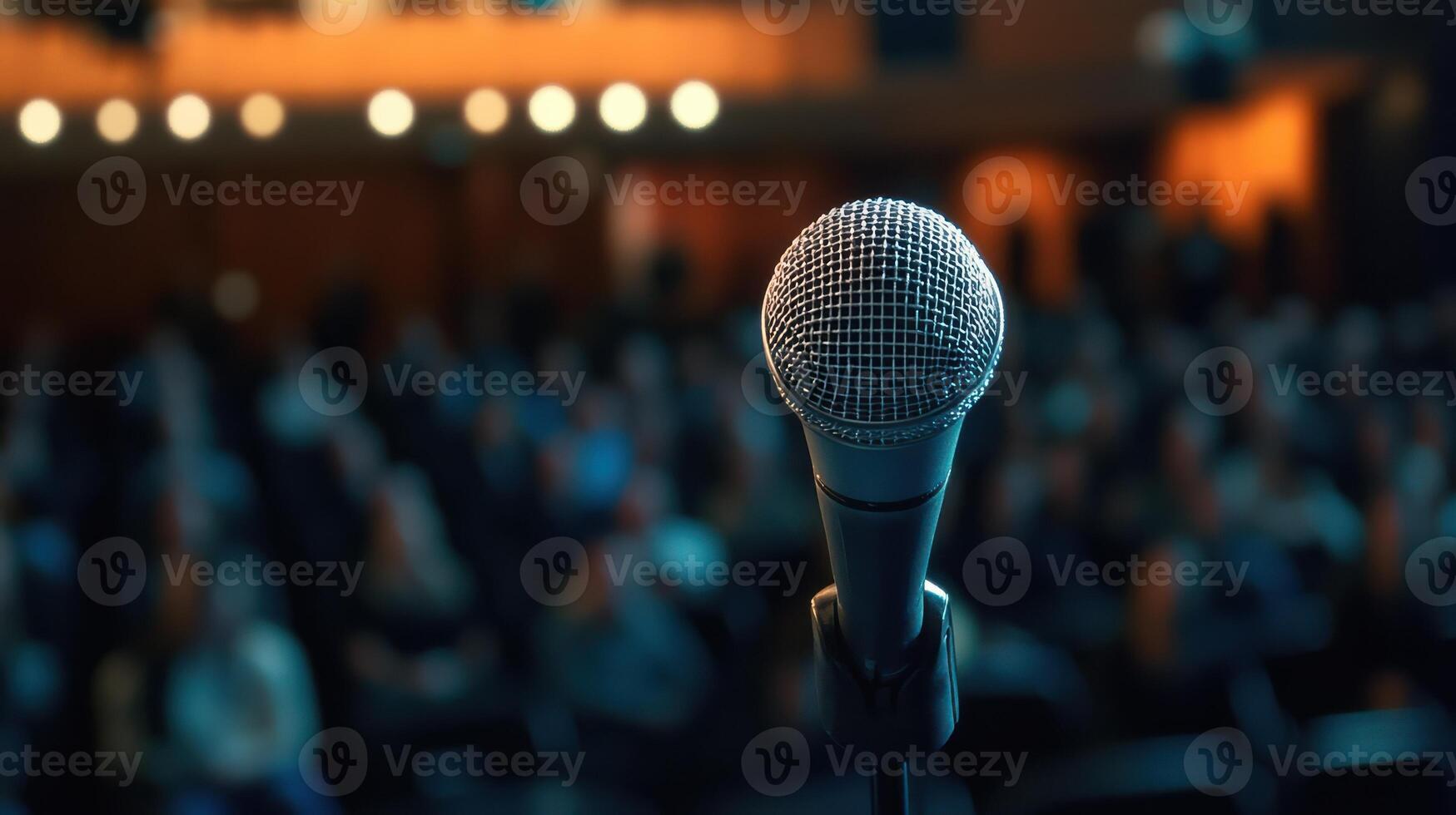 Corporate public speaking events held in different environments. photo