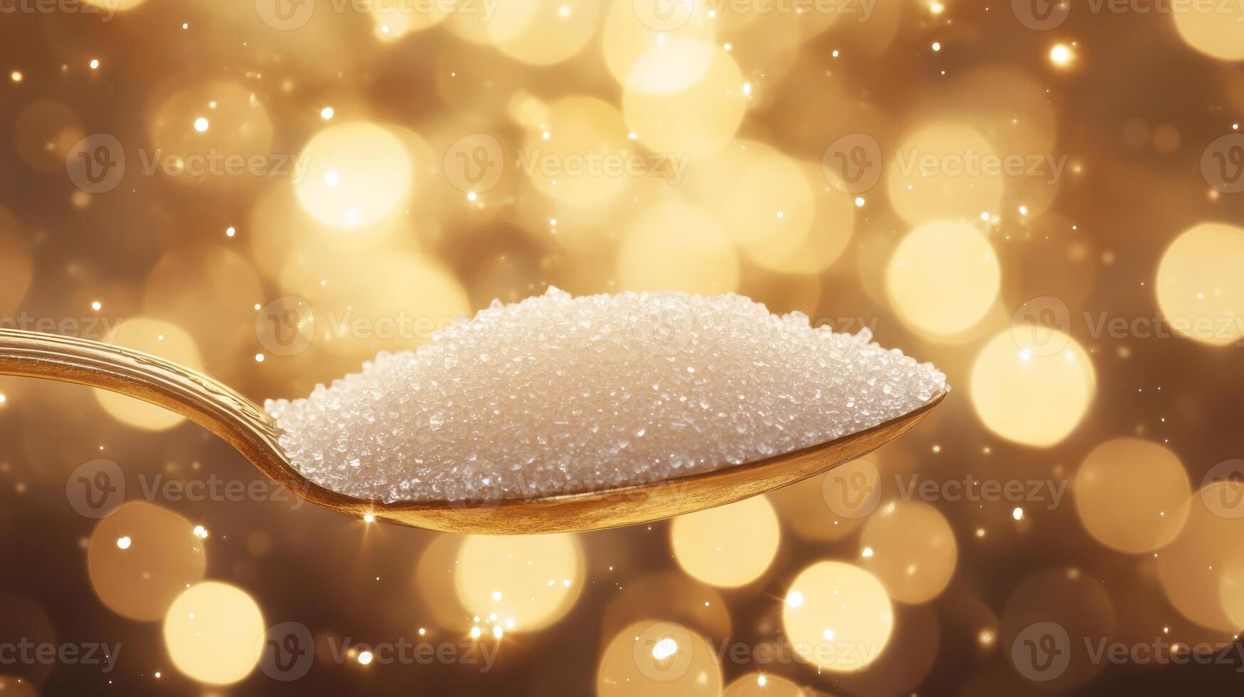 Spoonful of Sugar Glimmering with Light Reflections photo