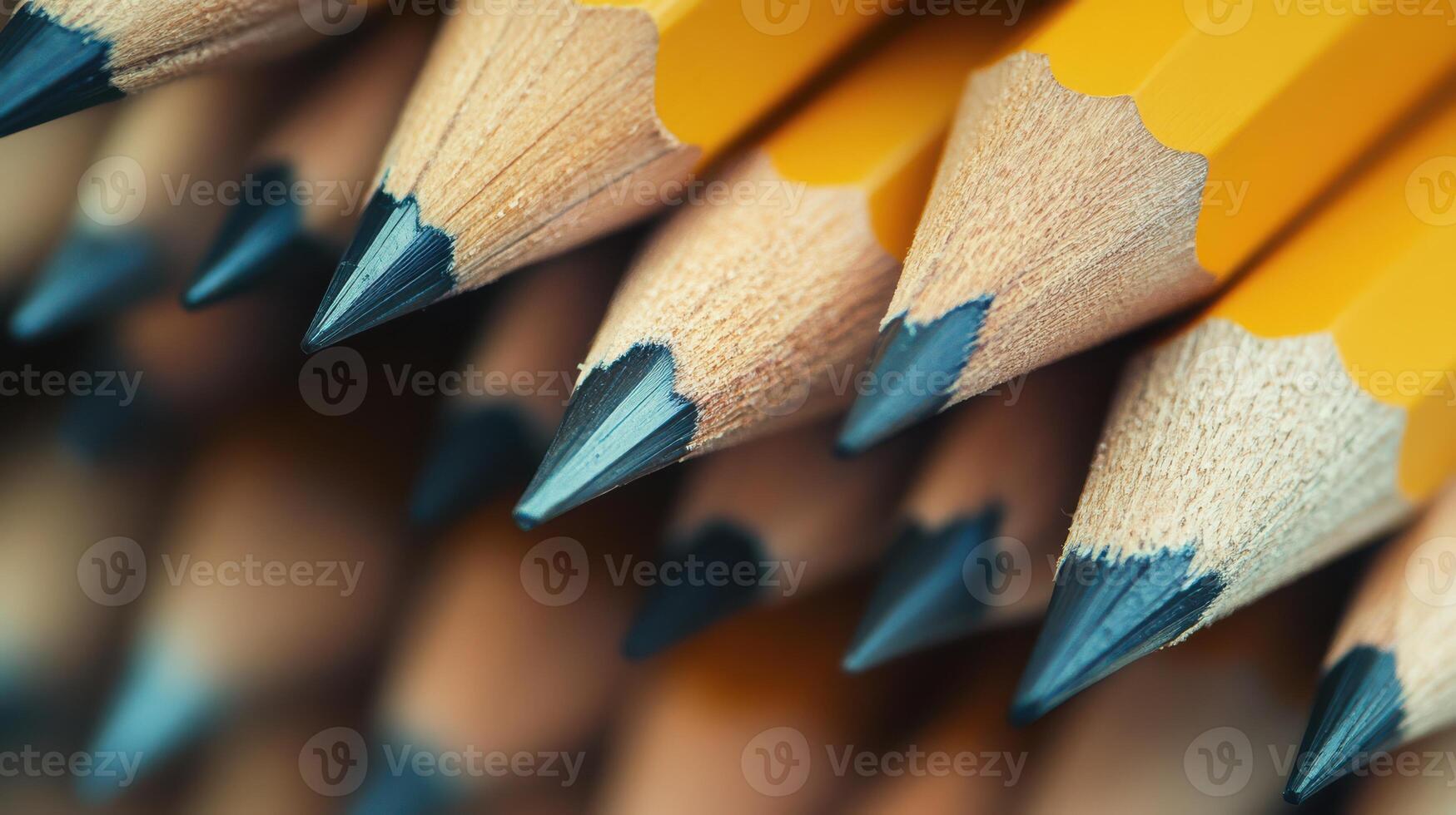 Stack of pencil stubs with a shallow depth of field. photo