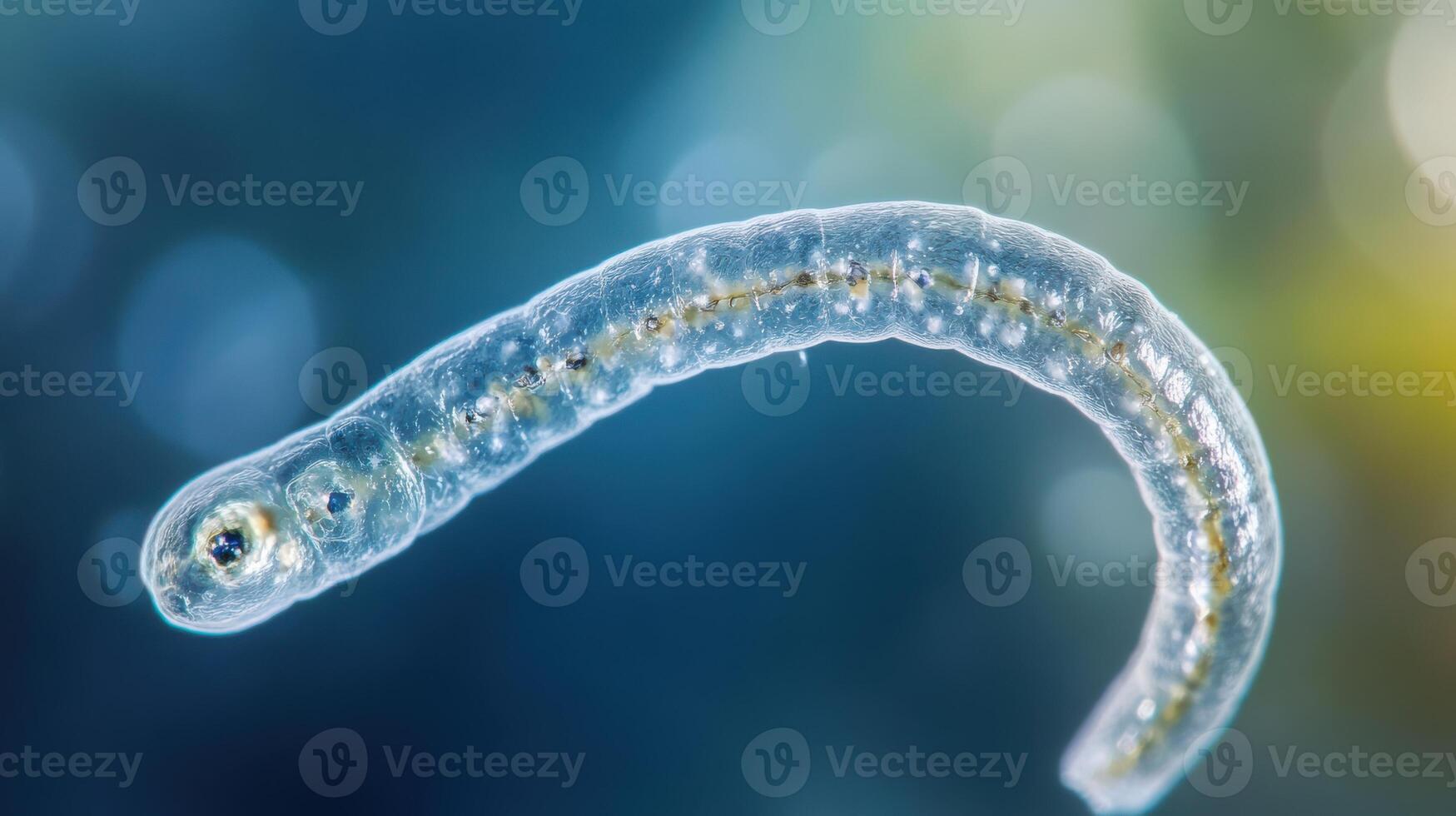Detailed View of a Caenorhabditis elegans Roundworm Under Microscopy photo