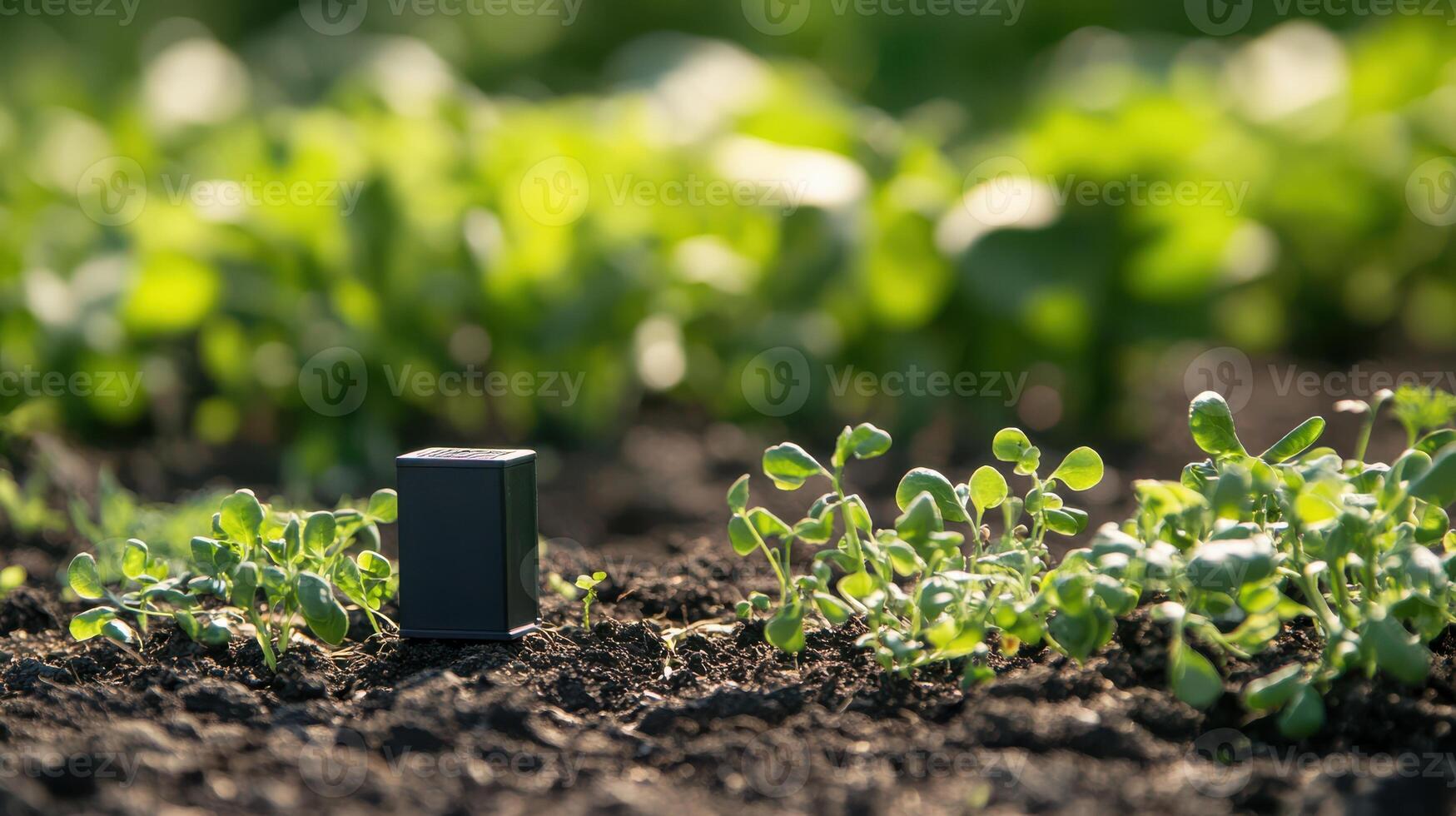 Solar-powered ultrasonic repellent device for moles. photo