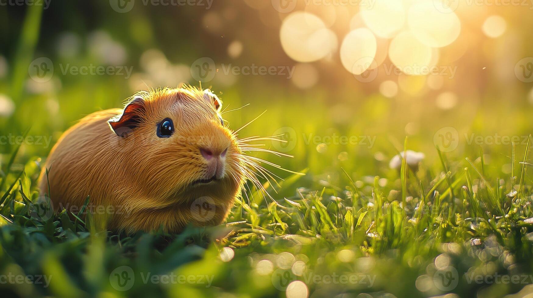Guinea pig in the grass photo
