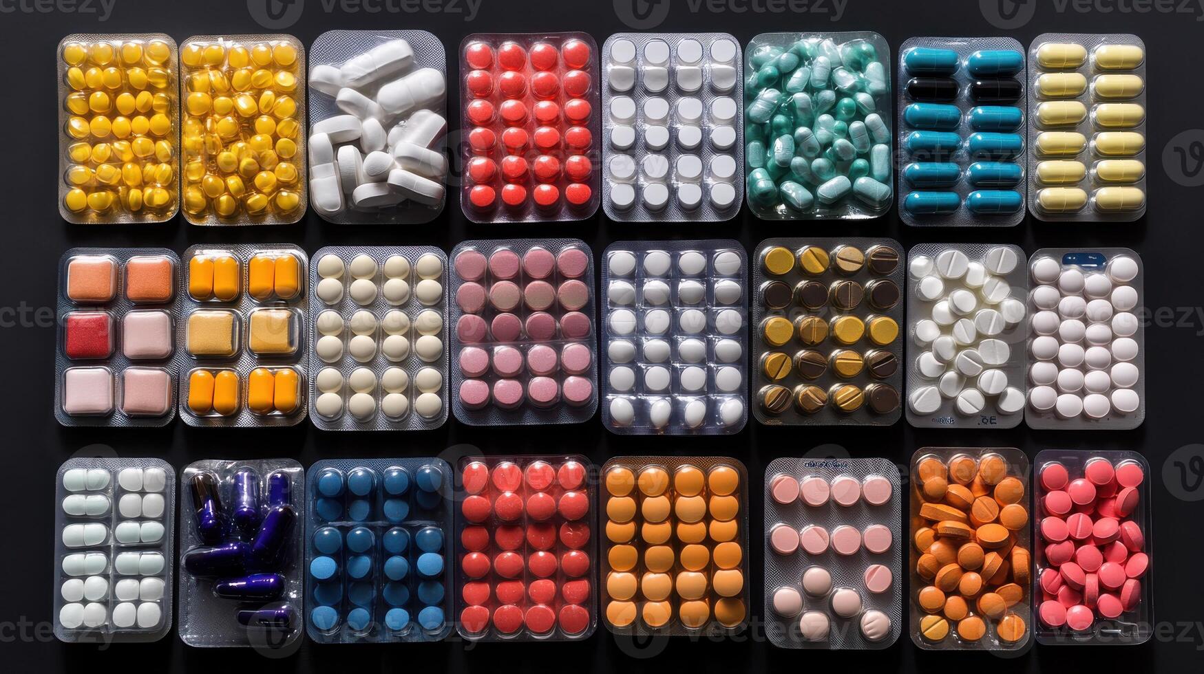 A large assortment of pills and tablets photo