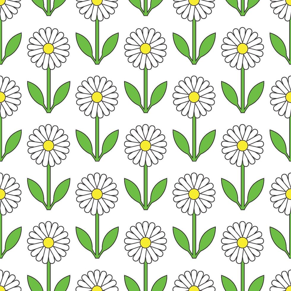 simple seamless pattern of repeating white flowers on transparent background vector