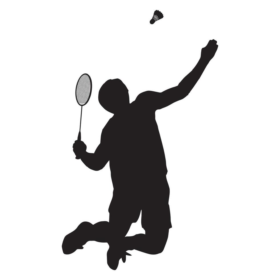 Badminton Player Silhouette Men's Sport Illustration vector