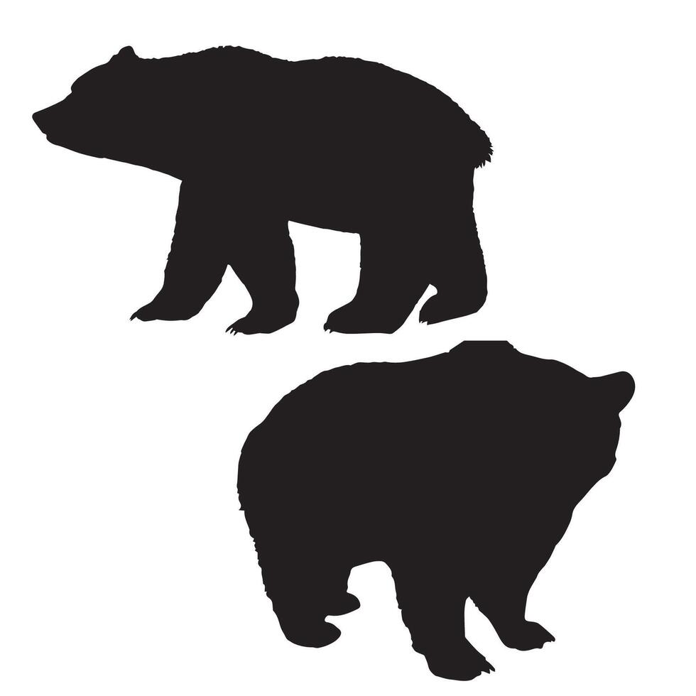 Grizzly Bear Silhouette Illustration Art vector
