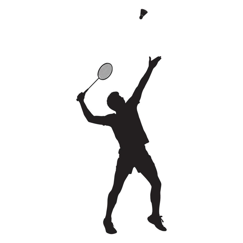 Badminton Player Silhouette Illustration vector