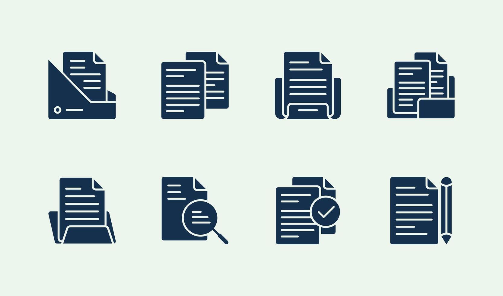 Minimalist professional document presentation modern field icon set design vector