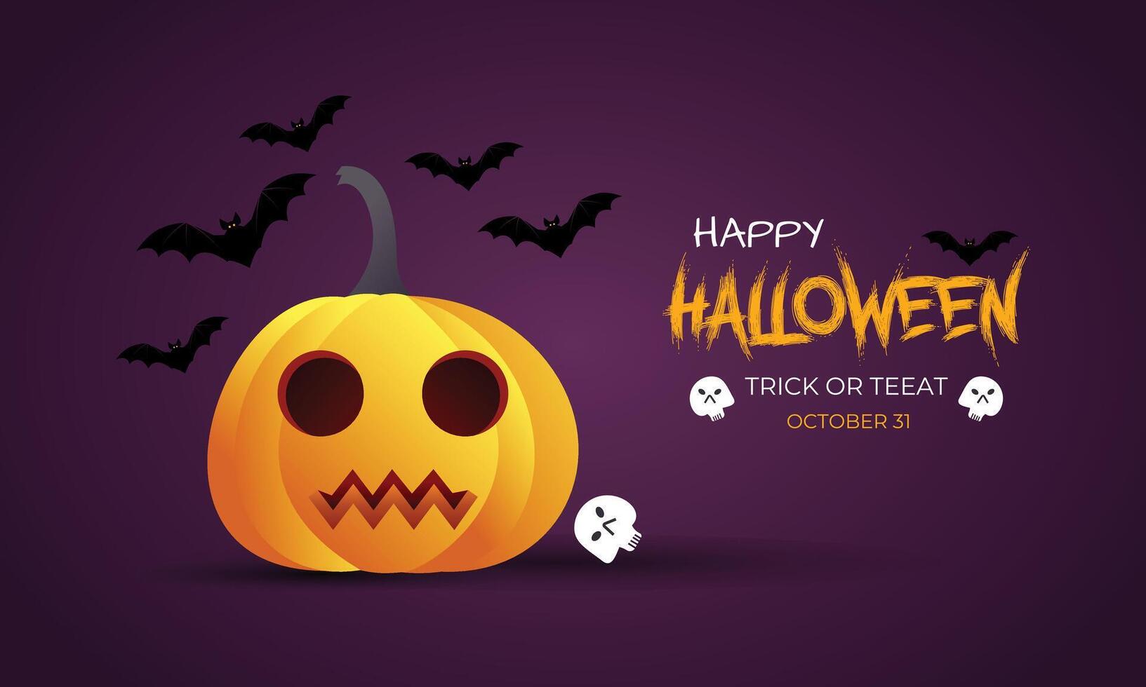 Happy Halloween.Pumpkin ghosts, spiders, and yellow background banner design template. holiday concept. Eps 10. vector