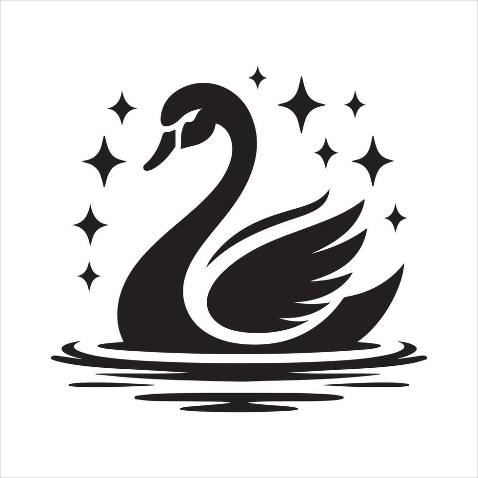 A Swan Art Illustration vector
