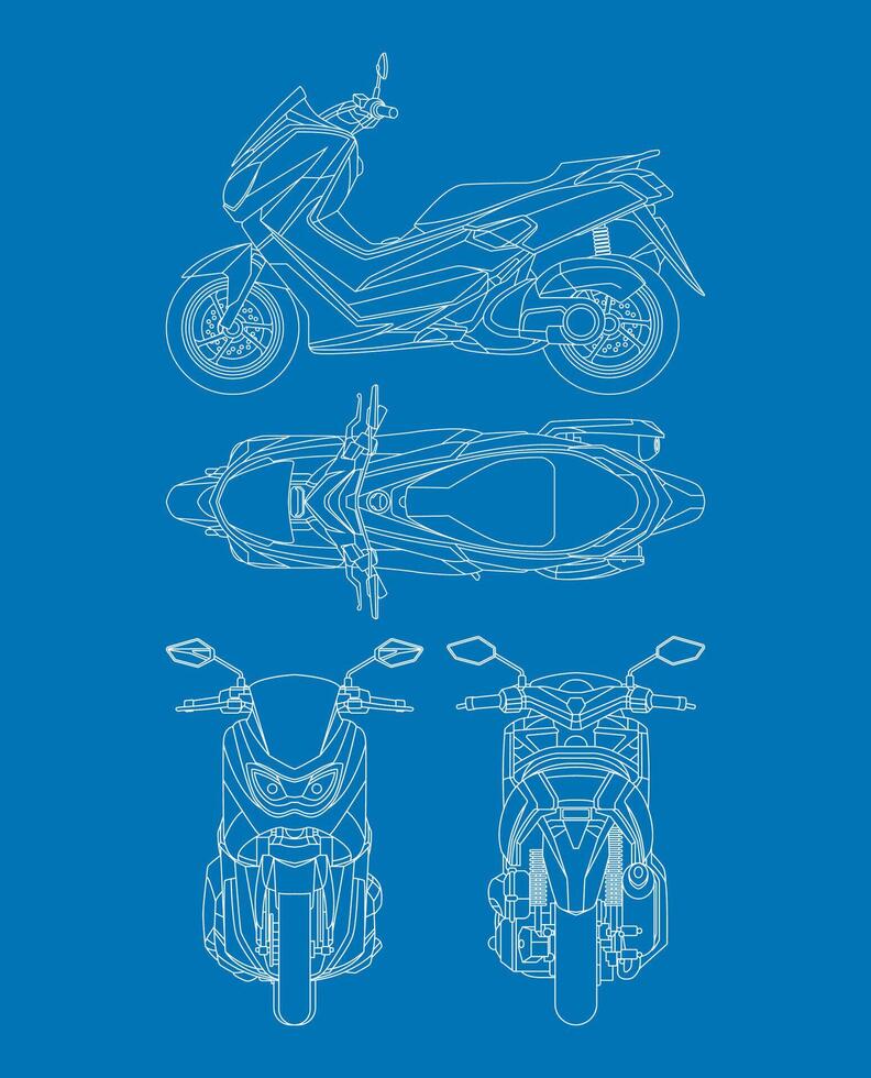 Motorcycle blueprint for graphic resource. eps 10 vector