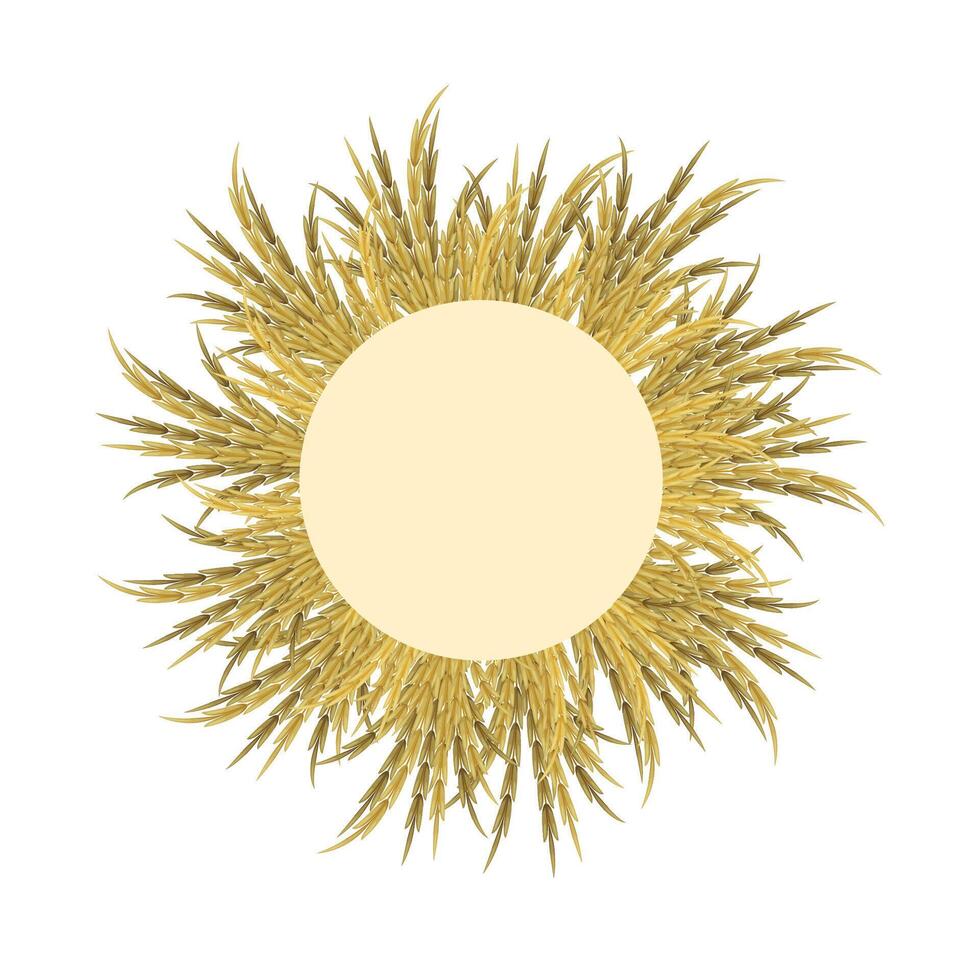 Wheat wreath. solated on white background. vector