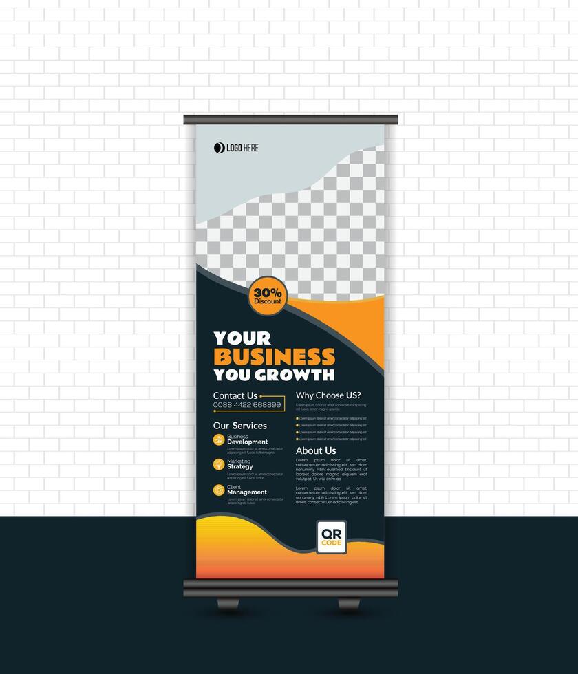 Corporate Roll Up Banner Signage Standee Minimal Design Template vector