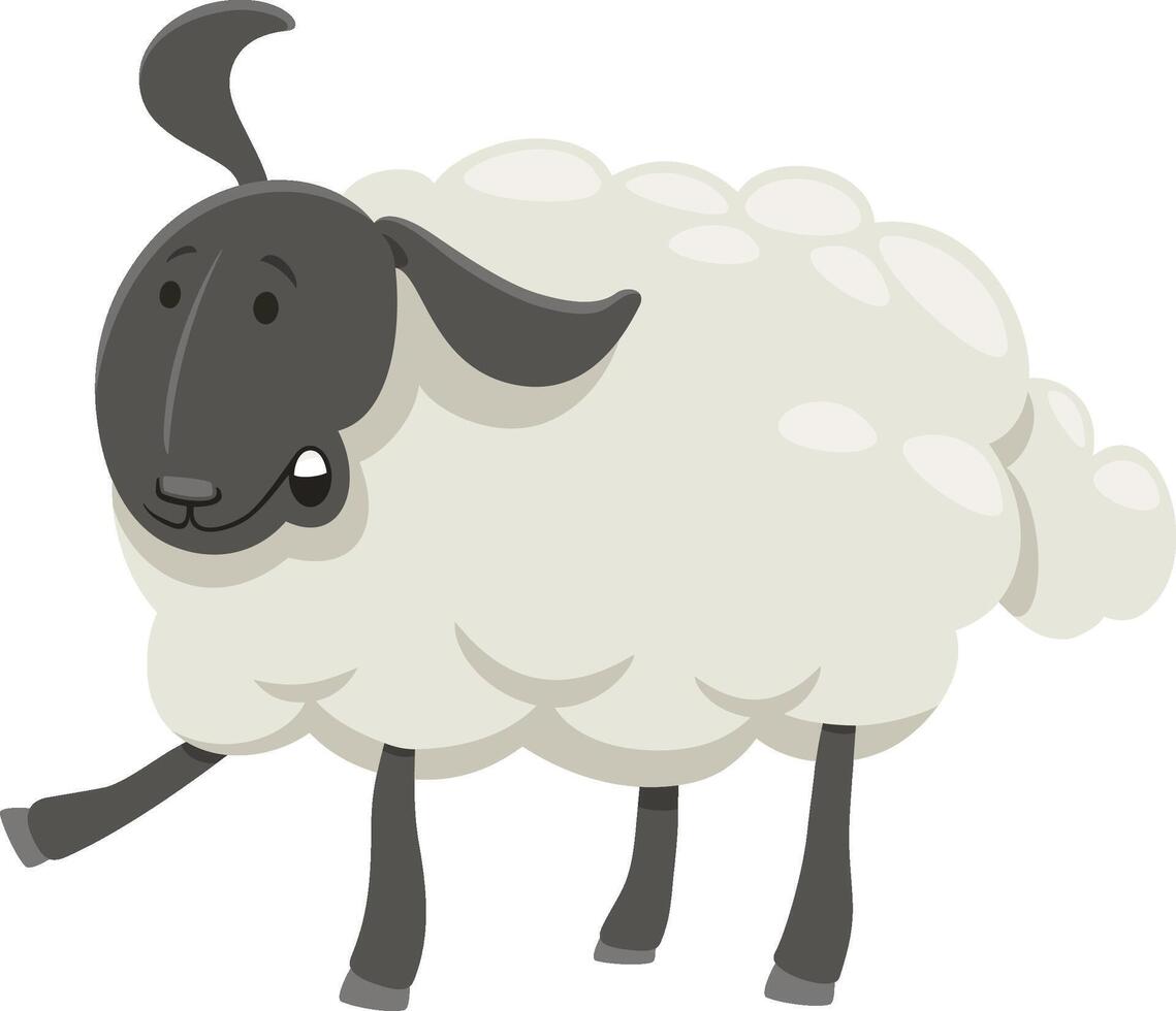 cartoon surprised sheep farm animal character vector