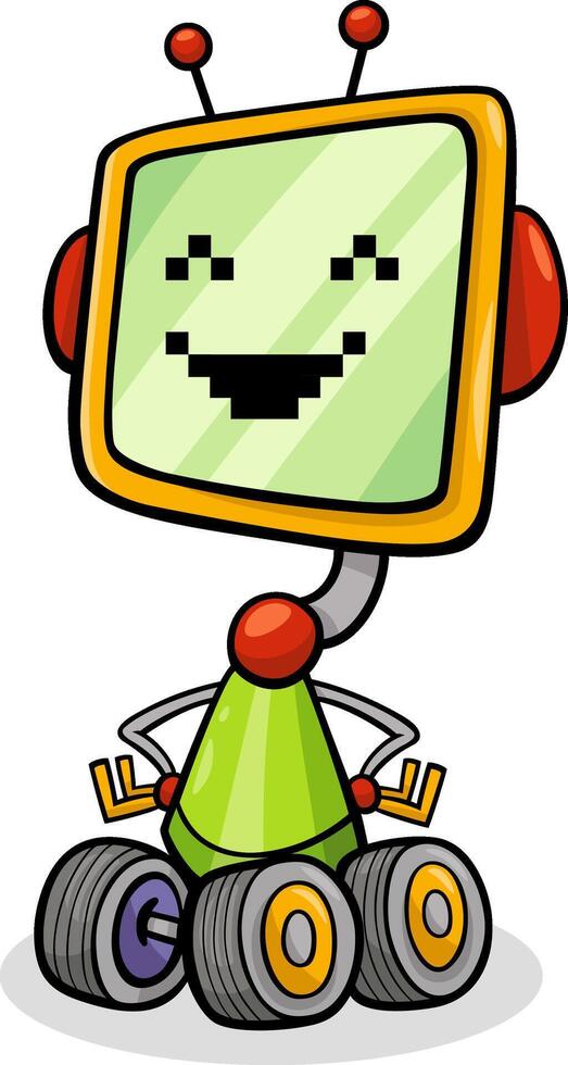 cartoon robot or droid fantasy character vector