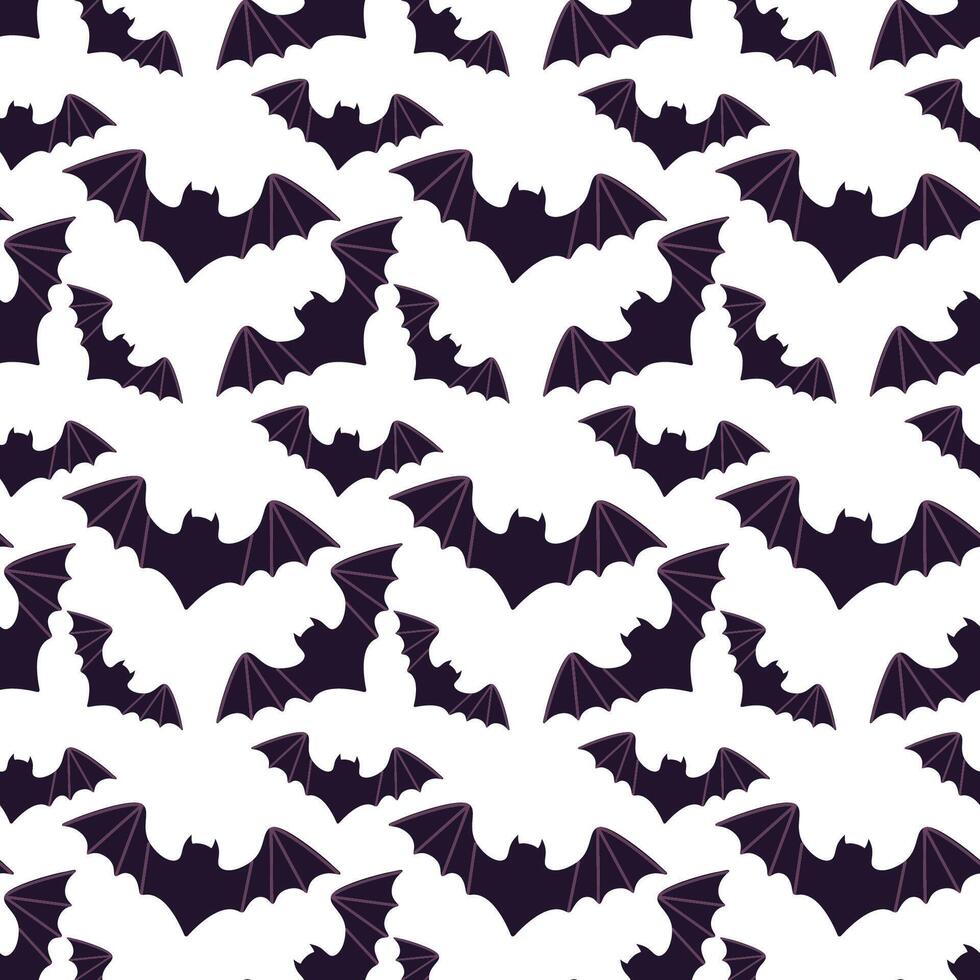 Halloween seamless pattern with bats vector