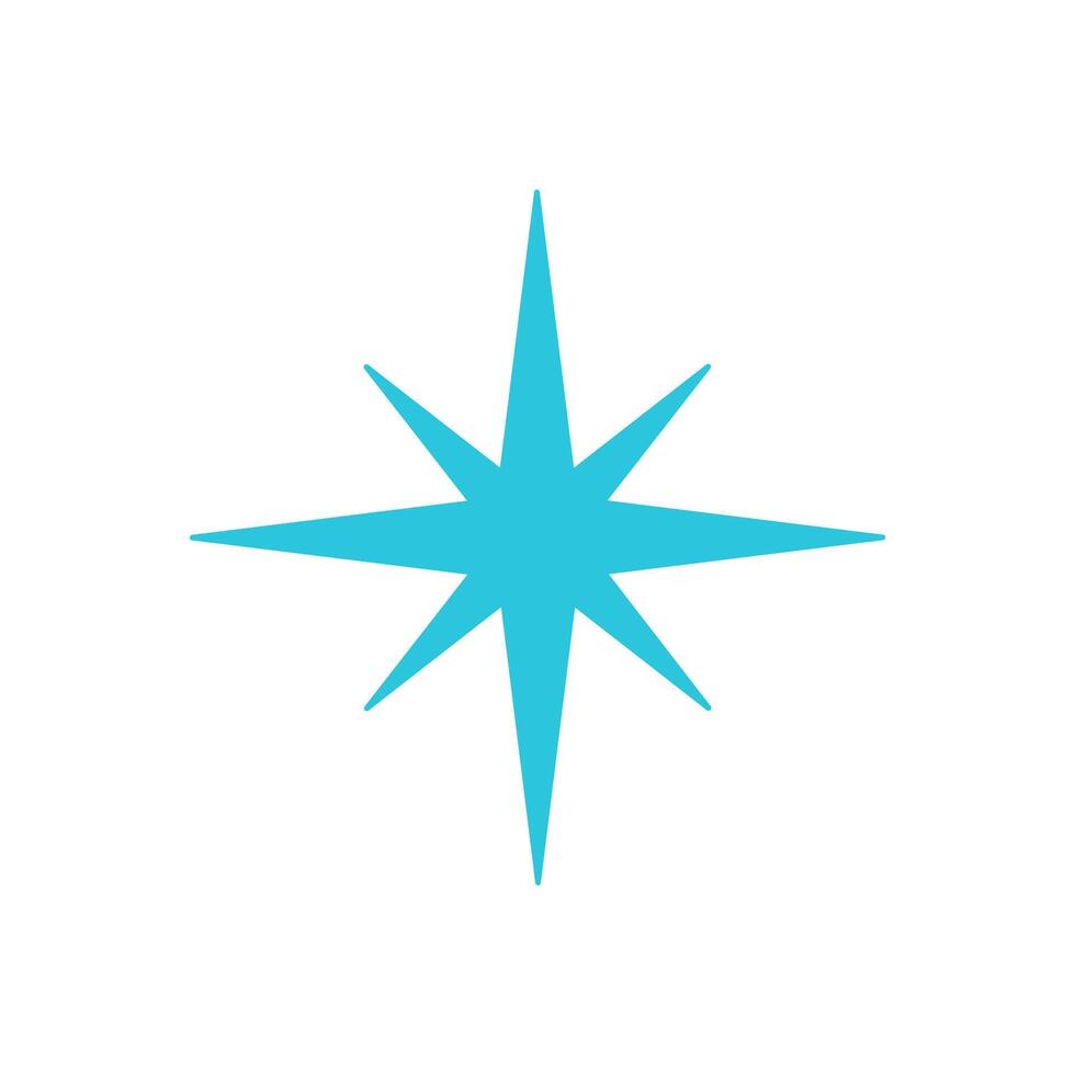Guiding star icon. Isolated on white background. From blue icon set. vector