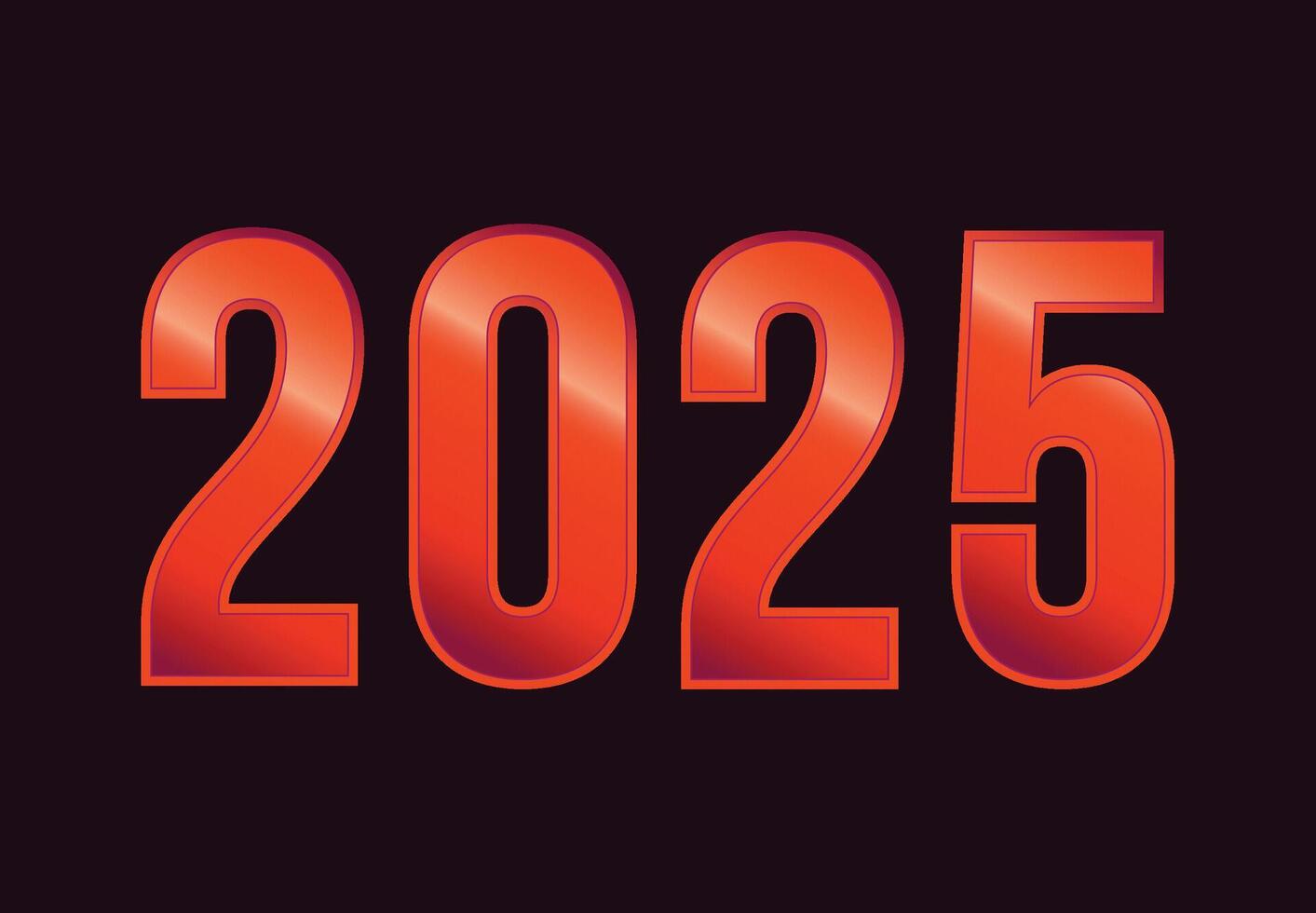 2025 Happy New Year Design Orange Elegant Art Abstract Illustration vector