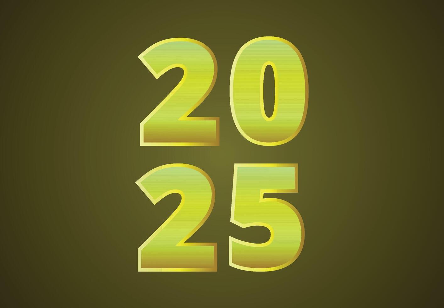 Happy New Year 2025 Yellow Typography Elegant Design Abstract Illustration vector